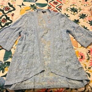 Tolani Sky Blue Embroidered Wrap